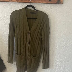 Mossimo Supply Co. Forest Green Cable Knit Cardigan